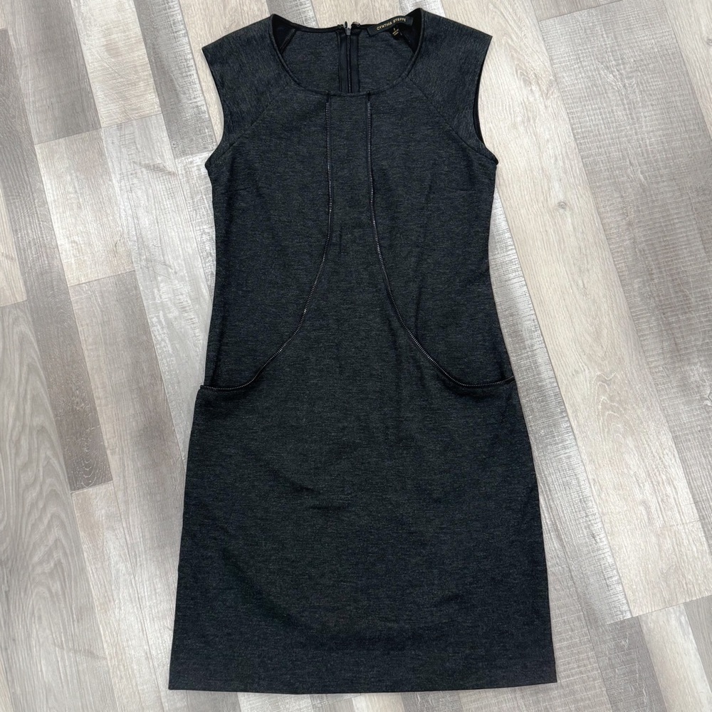 Cynthia Steffe zip detail gray sheath dress ❤️ - Picture 2 of 6